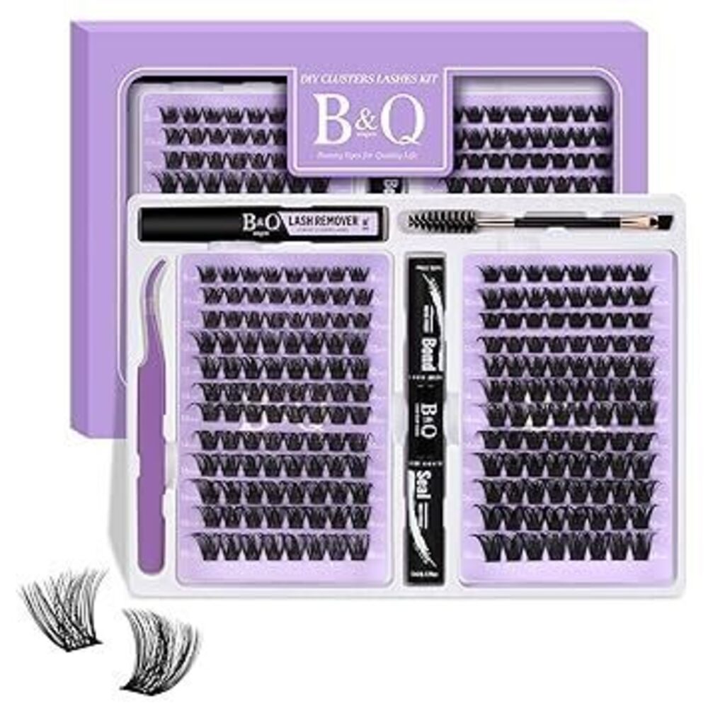 Lash Extension Kit 192 Pcs Eyelash Extension Kit D Curl Lash Clusters Kit Wispy